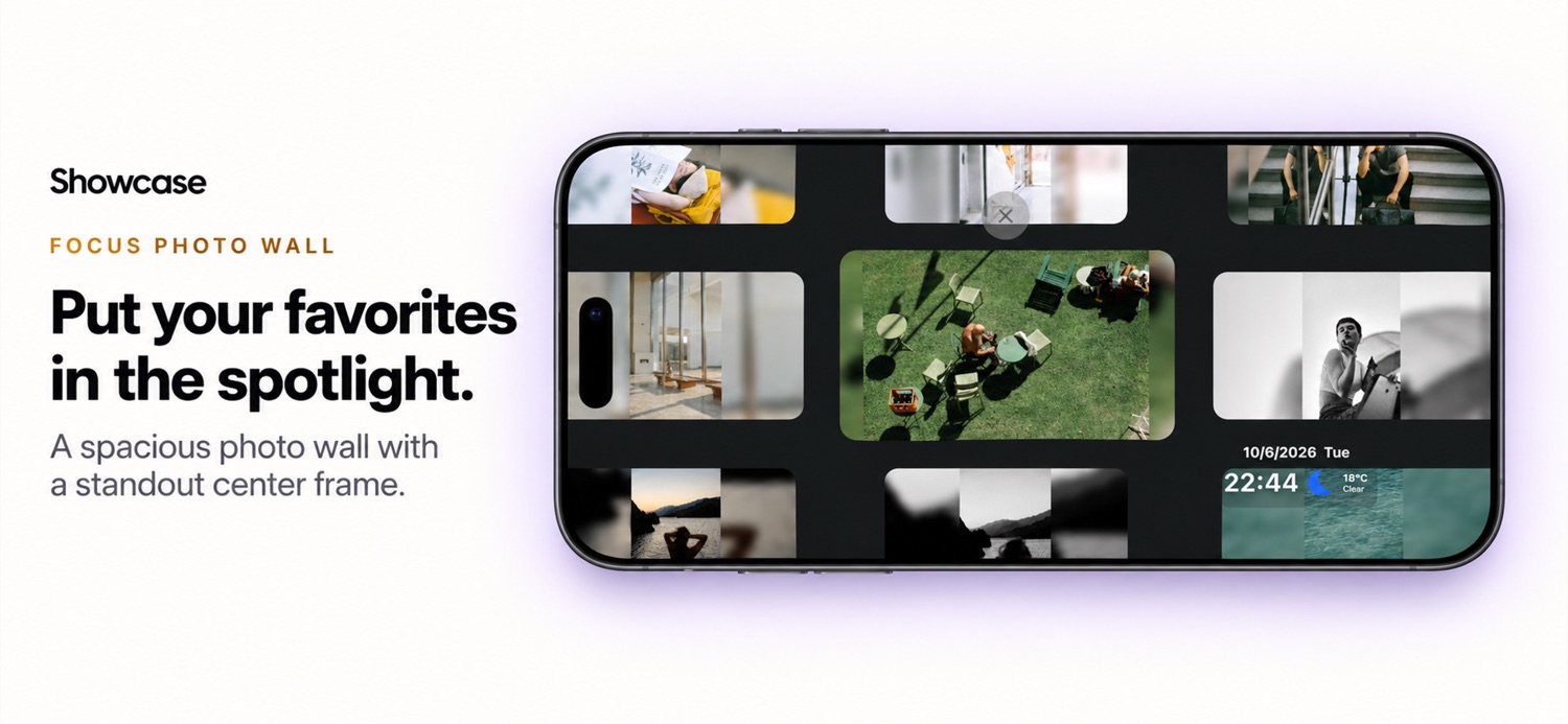 Focus Photo Wall enlarging one photo in a wall of photos