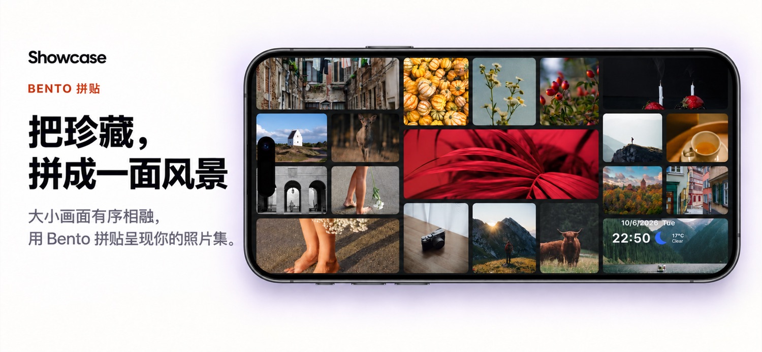 Bento 拼贴由大小不同的照片组成